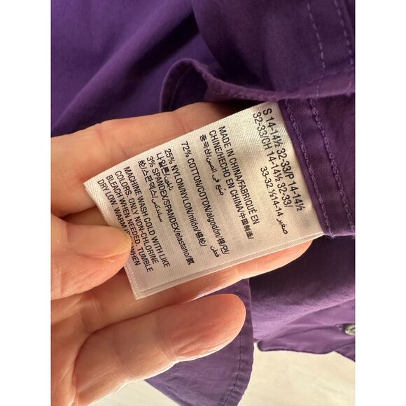 Alfani Men's Slim Fit Performance Dress Shirt Purple Size S 32/33 Cotton Blend - Picture 4 of 4